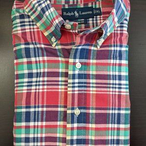 Ralph Lauren Button Up Men's Classic Plaid Shirt